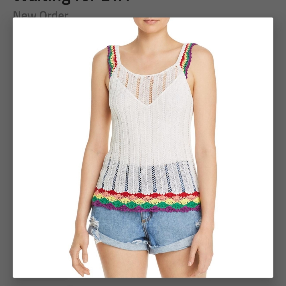 3 For $15.00 - Open Stitch Rainbow Knit Sweater Tank Top NEW sz Small